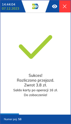Kasownik NV1 - rozliczenie przejazdu